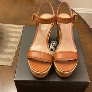 Vince Camuto Sebba, leather wedges. Never worn